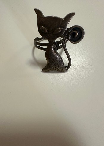 Kahverengi Kedi Figürlü Ayarlanabilir Yüzük - Görsel 3