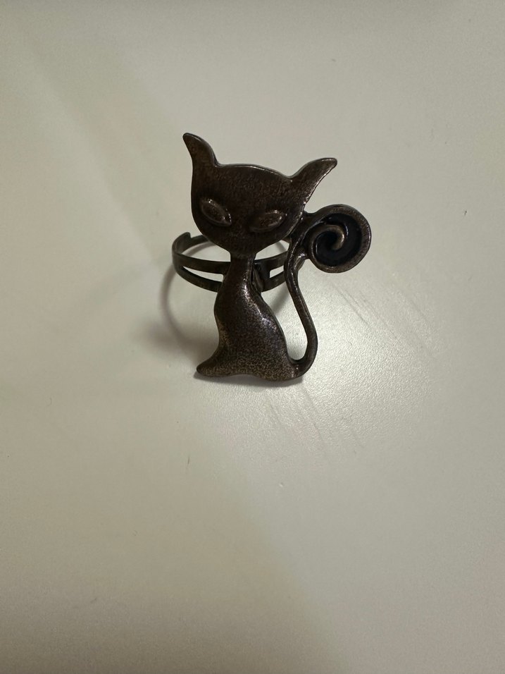 Kahverengi Kedi Figürlü Ayarlanabilir Yüzük - Görsel 2