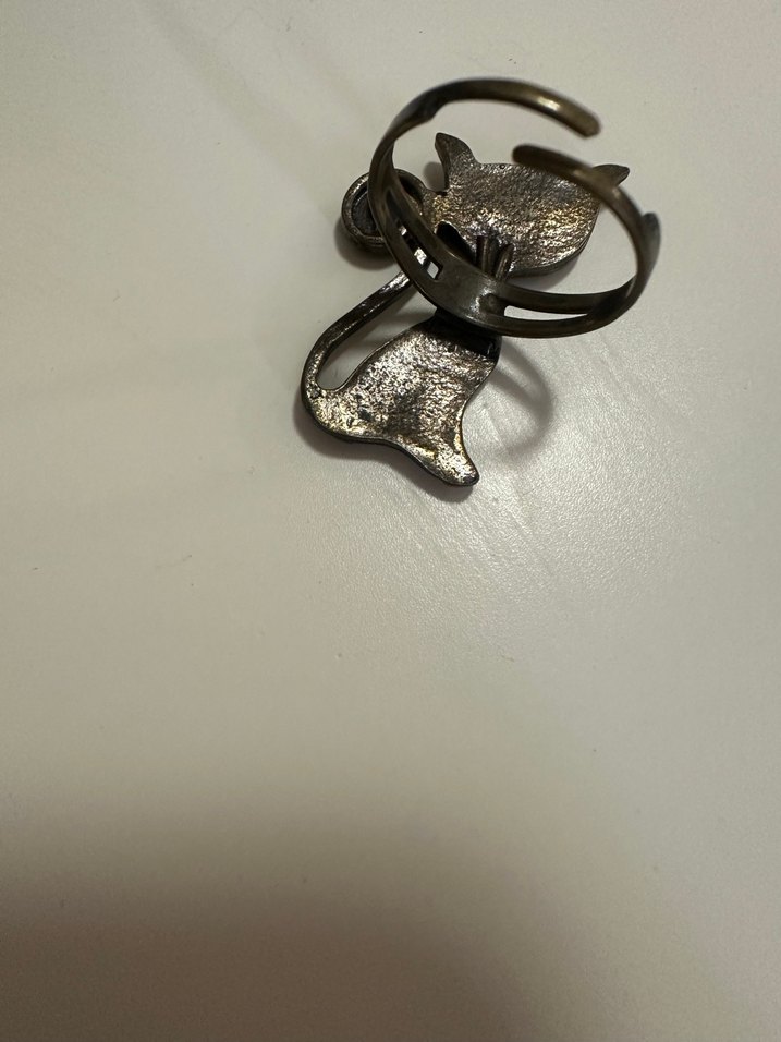 Kahverengi Kedi Figürlü Ayarlanabilir Yüzük - Görsel 5