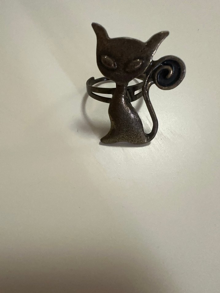 Kahverengi Kedi Figürlü Ayarlanabilir Yüzük - Görsel 4