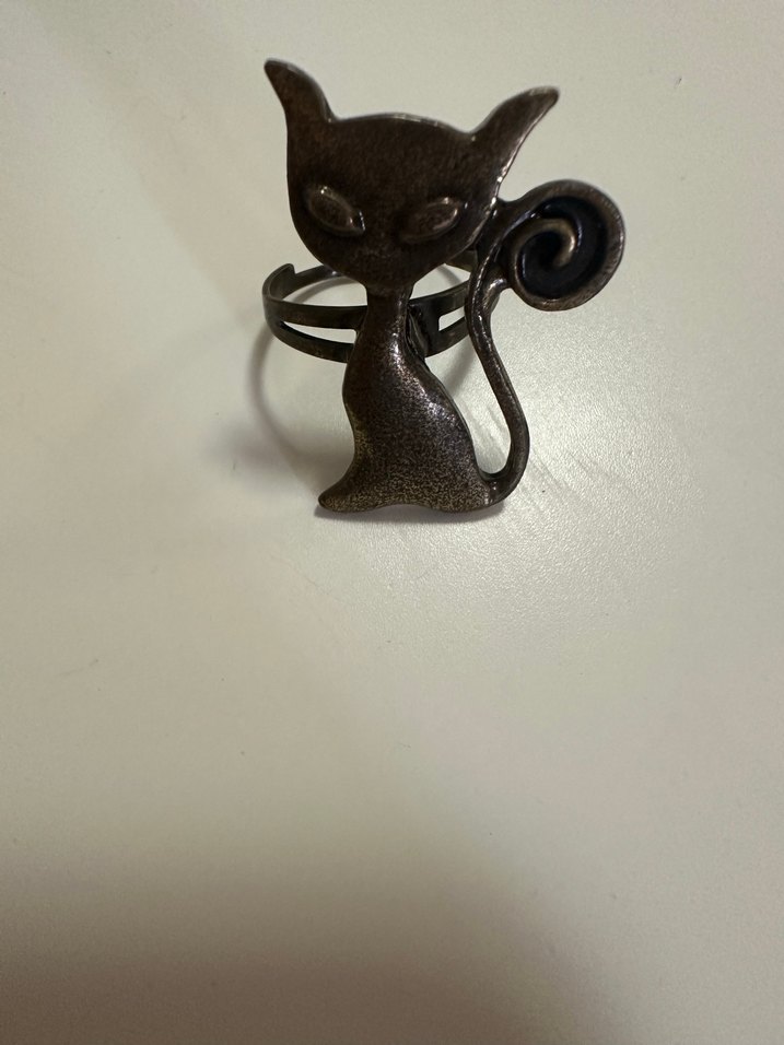 Kahverengi Kedi Figürlü Ayarlanabilir Yüzük - Görsel 3