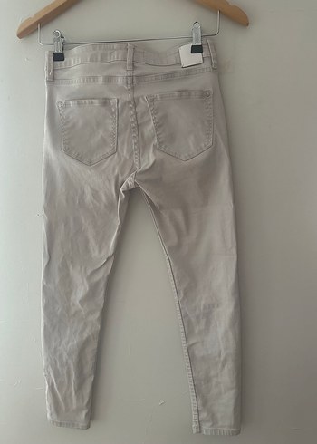 xs Beden ten rengi Renk Bej Kadın Slim Fit Keten Pantolon