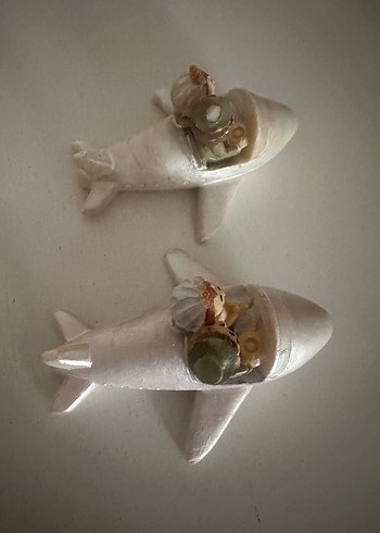 Uçak Figürlü Beyaz Gelin ve Damat Biblo - Görsel 7