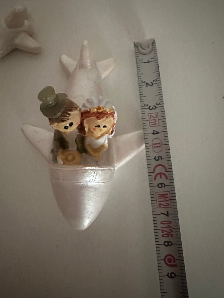 Uçak Figürlü Beyaz Gelin ve Damat Biblo - Görsel 4