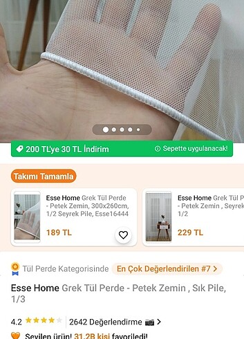 Taç Tül perde