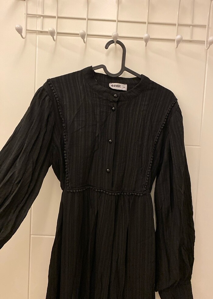 Siyah tesettür elbise - Görsel 3