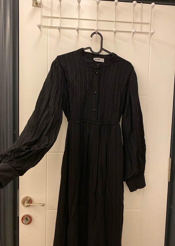 Siyah tesettür elbise - Görsel 2