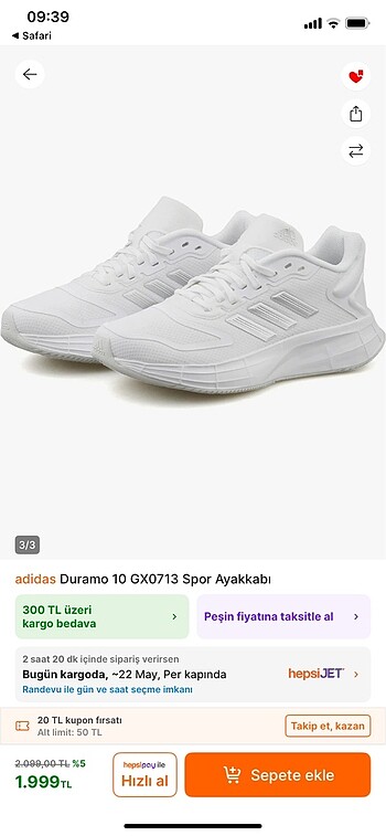 Adidas beyaz kadın spor koşu ayakkabısı