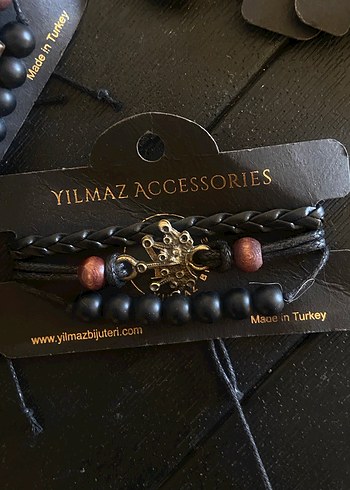 Bohem Tarz Siyah Erkek Bileklik 3 lü deri bileklik - Görsel 7