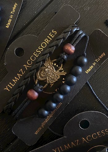 Bohem Tarz Siyah Erkek Bileklik 3 lü deri bileklik - Görsel 5