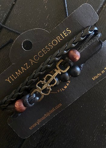 Bohem Tarz Siyah Erkek Bileklik 3 lü deri bileklik - Görsel 6