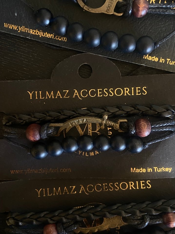 Bohem Tarz Siyah Erkek Bileklik 3 lü deri bileklik - Görsel 3