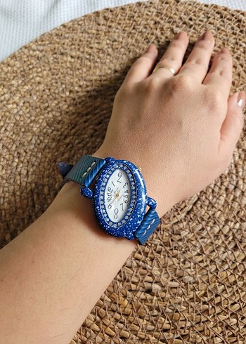 Metal Üzerine Seramik Görünümlü Vintage Saat - Görsel 4