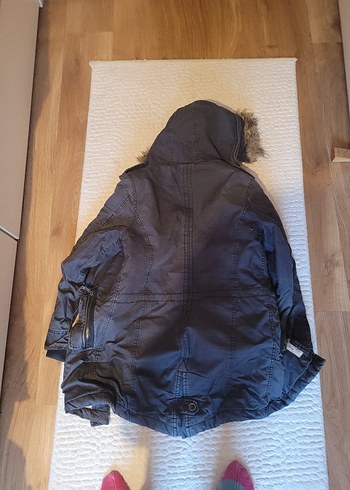 Bershka Erkek Laciver Uzun Mont - Görsel 5