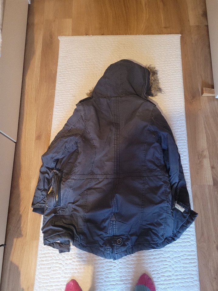 Bershka Erkek Laciver Uzun Mont - Görsel 5