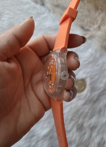 Beden turuncu Renk Swatch Büyük Boy Gece Görüşlü Unisex Saat