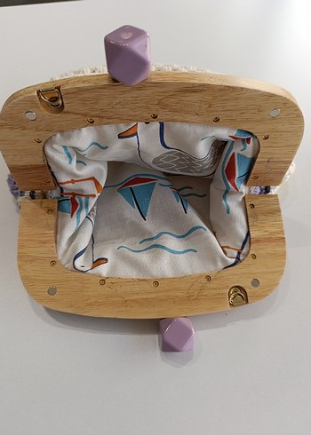 Pastel Çok Renkli Örgü Kadın el çantası - Görsel 4