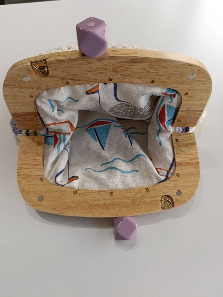 Pastel Çok Renkli Örgü Kadın el çantası - Görsel 4