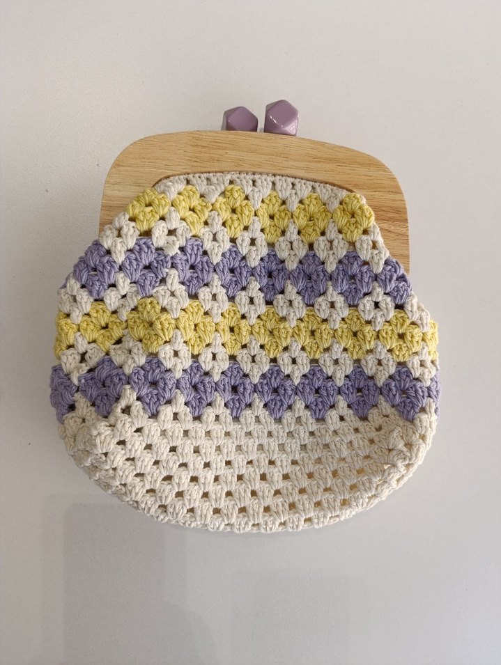 Pastel Çok Renkli Örgü Kadın el çantası - Görsel 3