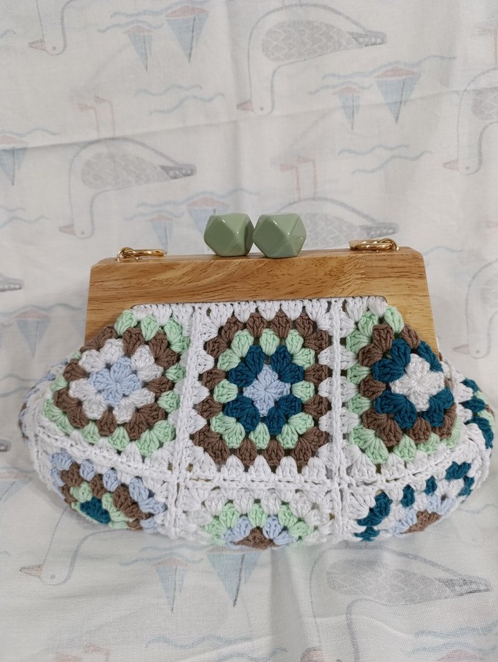 Boncuklu Çok Renkli Örgü Bohem Çanta - Görsel 5