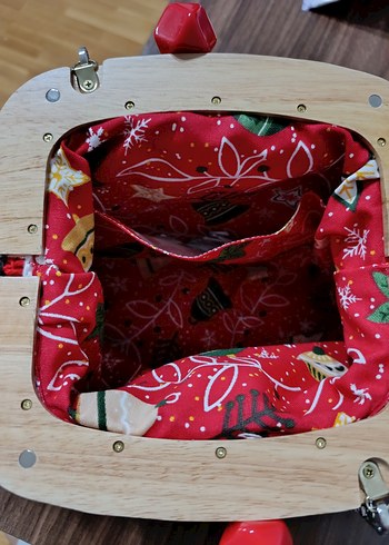 Renkli kar tanesi motifli örgü clutch - Görsel 3