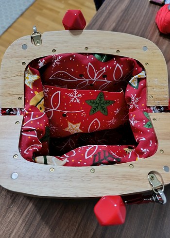 Renkli kar tanesi motifli örgü clutch - Görsel 6