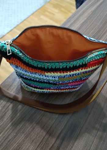 Renkli Örgü Bohem Kadın Çantası - Görsel 4