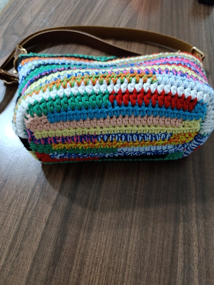 Renkli Örgü Bohem Kadın Çantası - Görsel 3