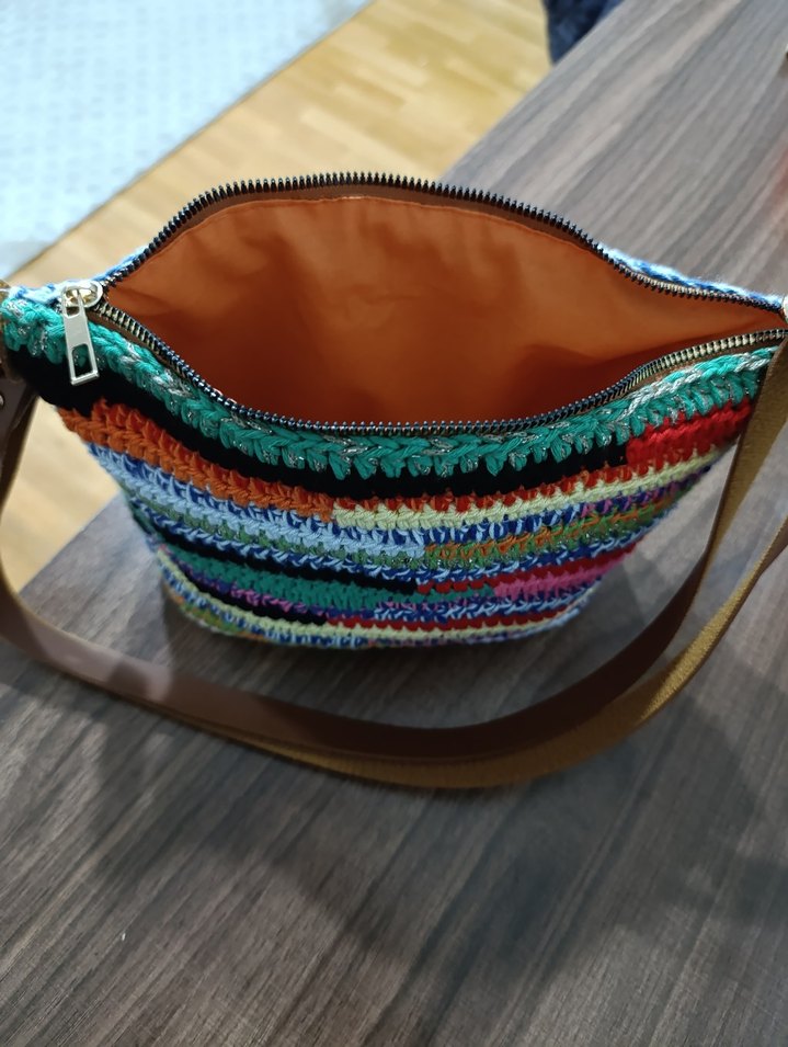 Renkli Örgü Bohem Kadın Çantası - Görsel 4