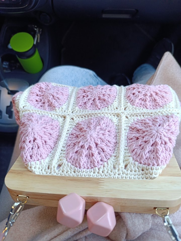 Pembe Örgü Kadın Çanta - Görsel 4