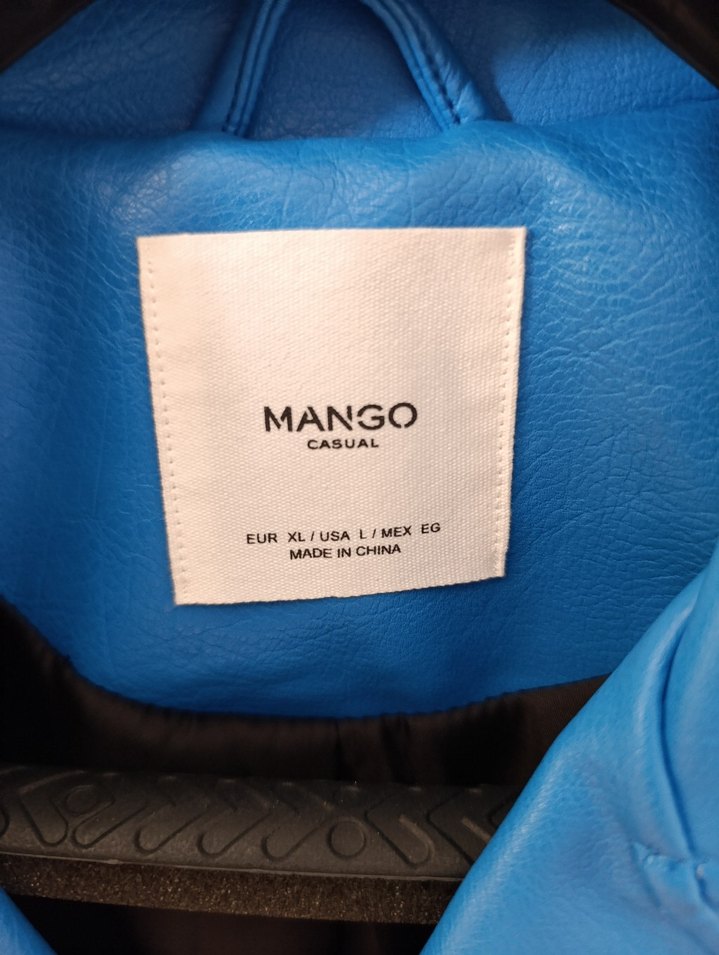 Mavi Deri Kadın Ceket - Mango - Görsel 5