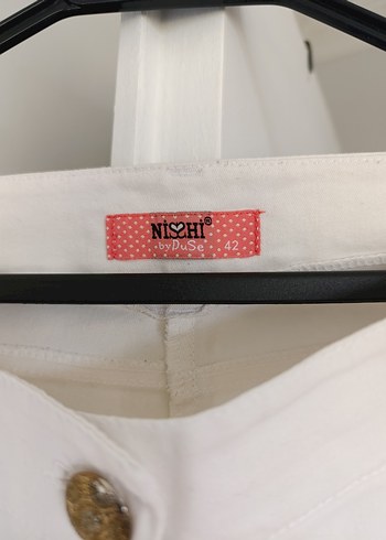 Beyaz Pamuklu Kemerli Kadın Pantolon - Görsel 5