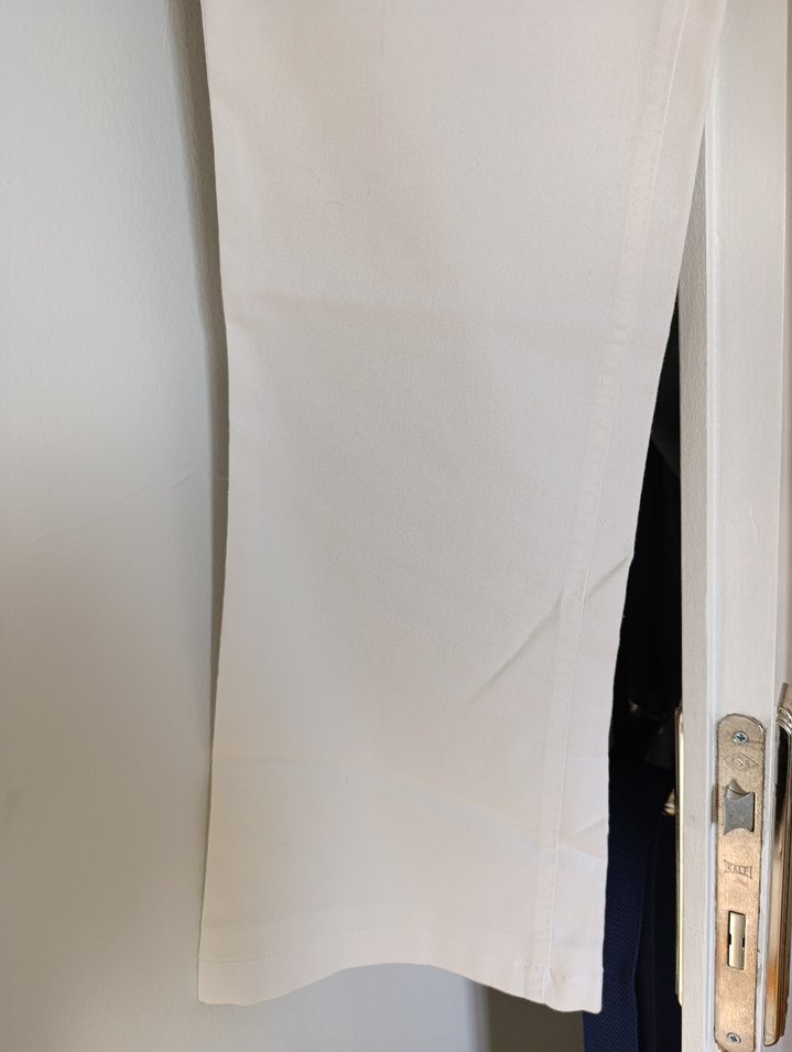 Beyaz Pamuklu Kemerli Kadın Pantolon - Görsel 4