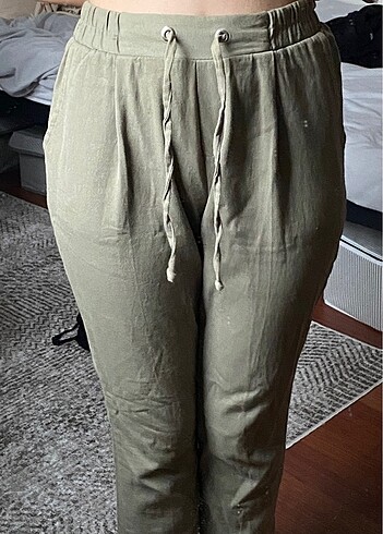 s Beden Yeşil kumaş pantolon