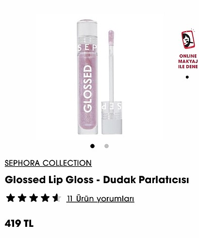  Beden Sephora lip glossed dudak parlatıcısı