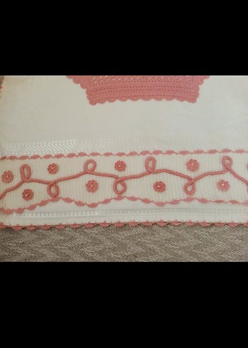Pembe Nakışlı çeyizlik havlu - Görsel 6