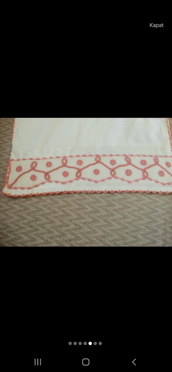 Pembe Nakışlı çeyizlik havlu - Görsel 5
