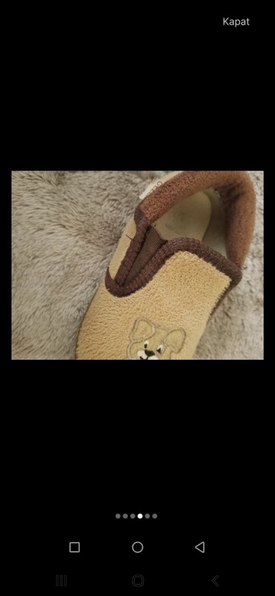 erkek Çocuk Kahverengi Nakışlı Sıcak Terlik - Görsel 3