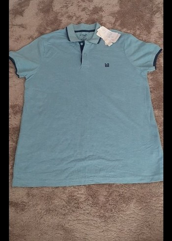 Mavi Düğmeli Erkek Polo Tişört - Görsel 2