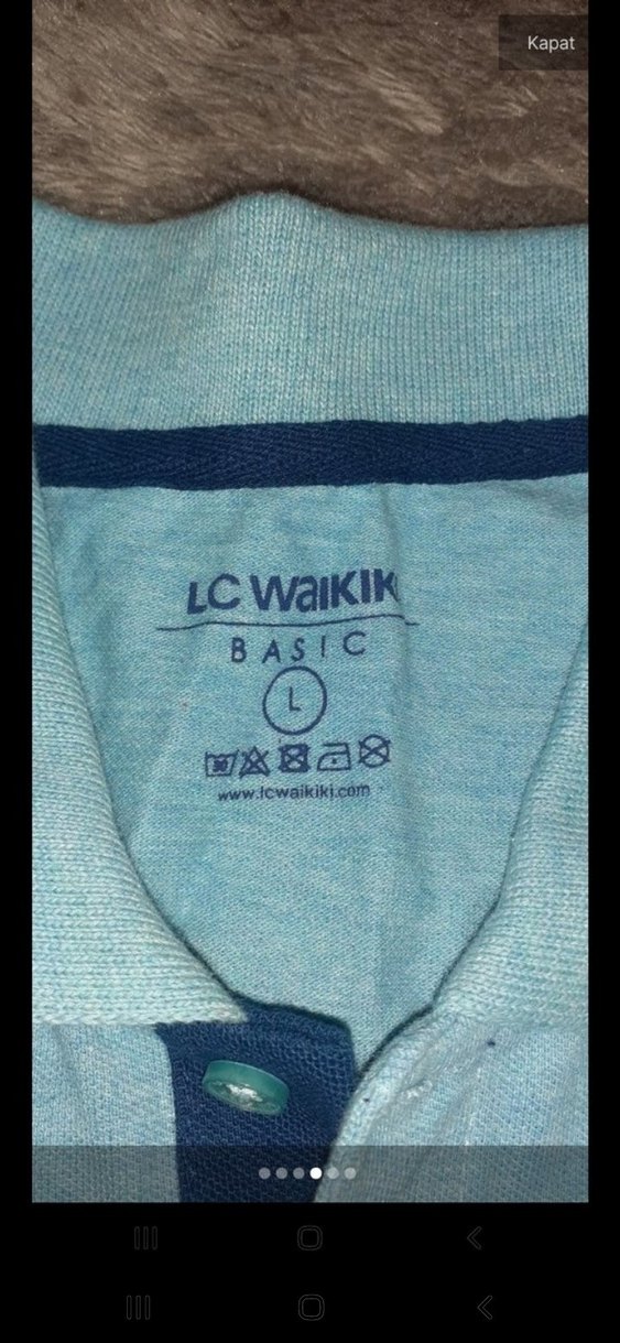 Mavi Düğmeli Erkek Polo Tişört - Görsel 4