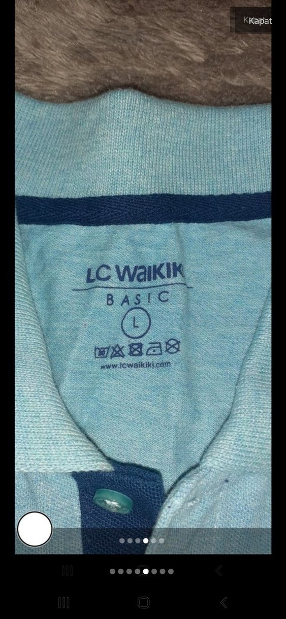 Mavi Düğmeli Erkek Polo Tişört - Görsel 5