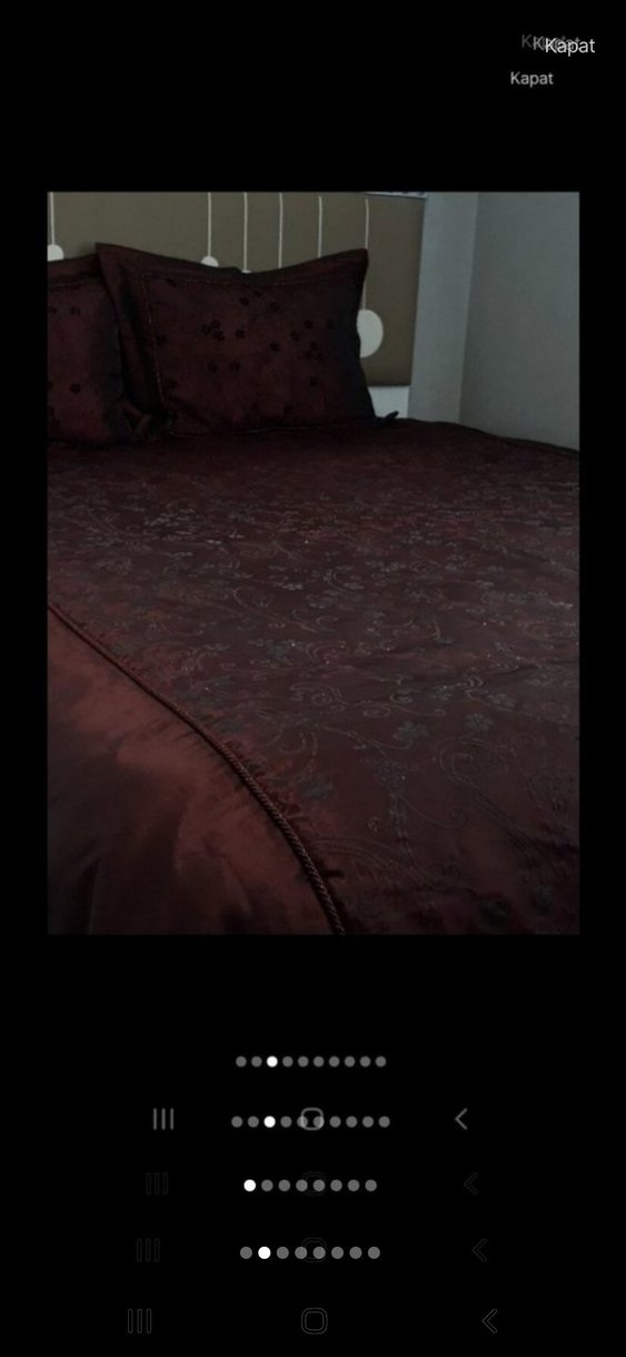 Bordo Nakışlı Yatak Örtüsü - Görsel 2