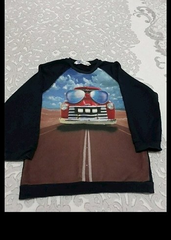 Baskılı Siyah Erkek Çocuk Sweatshirt - Görsel 4