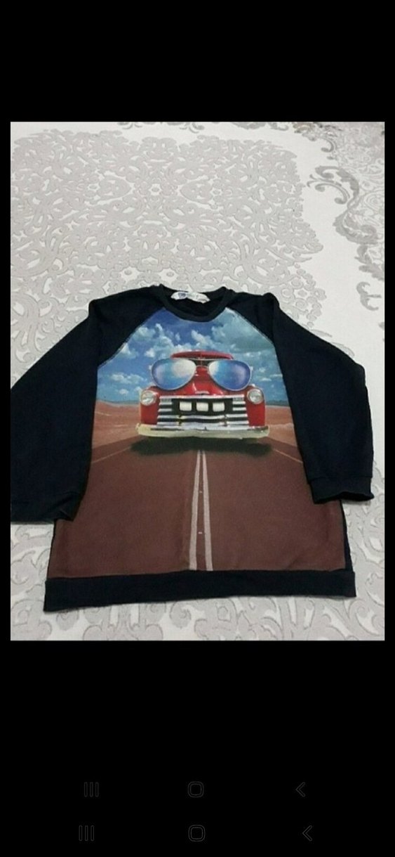 Baskılı Siyah Erkek Çocuk Sweatshirt - Görsel 4