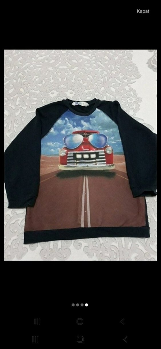 Baskılı Siyah Erkek Çocuk Sweatshirt - Görsel 2