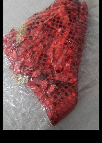 Kadın Kırmızı Payetli Şal - Görsel 5