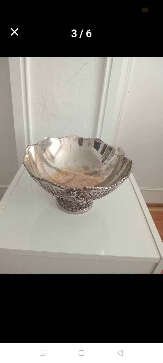 alman gümüş meyve veya şekerlik - Görsel 4