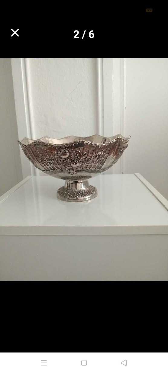 alman gümüş meyve veya şekerlik - Görsel 3