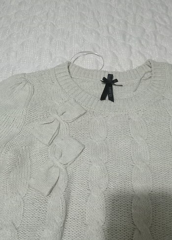 krem xside marka Örgü Kadın Triko Kazak - Görsel 5