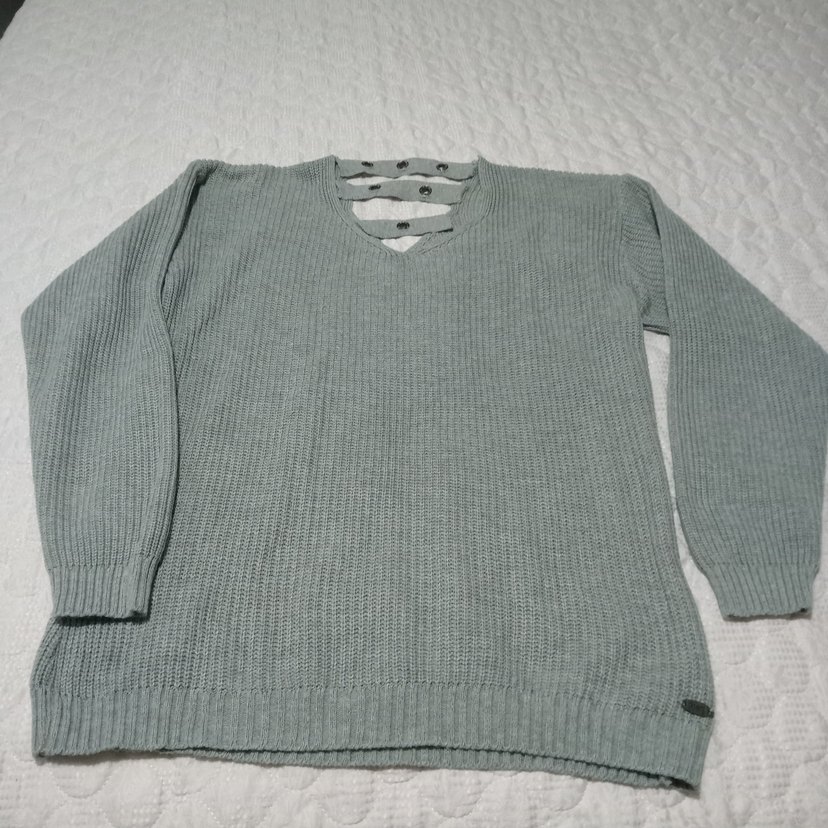 Gri Triko Kadın Uzun Kollu Kazak - Görsel 5